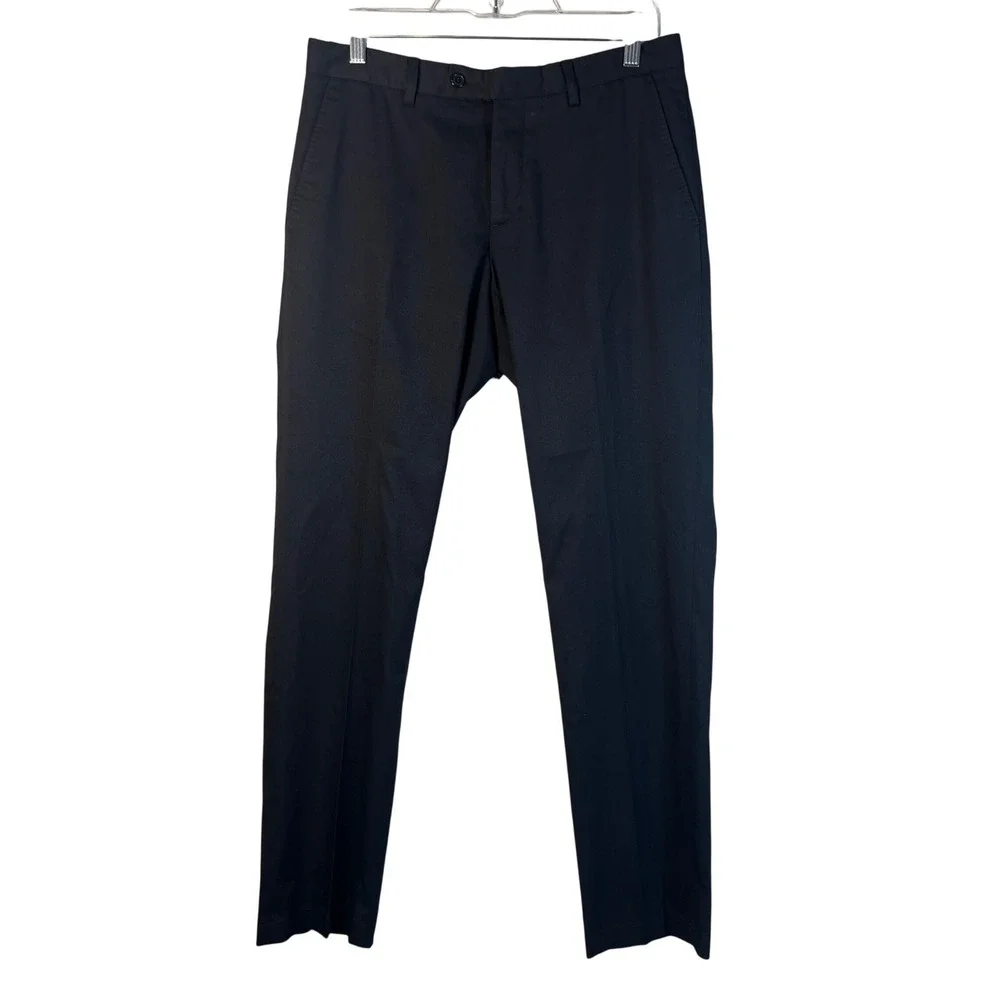 Zara Man Dress Pants Mens Black Flat Front‎ Basic Trousers Size 31x31